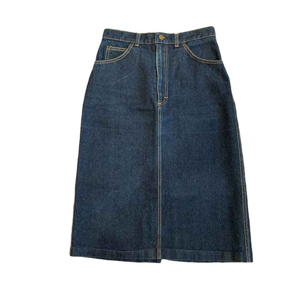 Vintage Cheryl Tiegs Womens Skirt Size 12 Denim Pockets Zipper USA Model